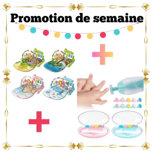 Pack Bébé 2 Articles – Tapis d’Éveil Piano Musical + Coupe-Ongles Électrique Bébé