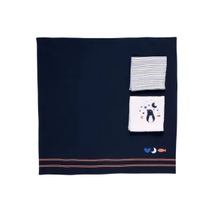 Lot de 3 langes - "Baby sailor" et "Blue Baleine"