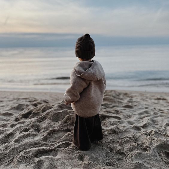 Veste chaude en mérinos avec boutons - Sable mélange – Image 2