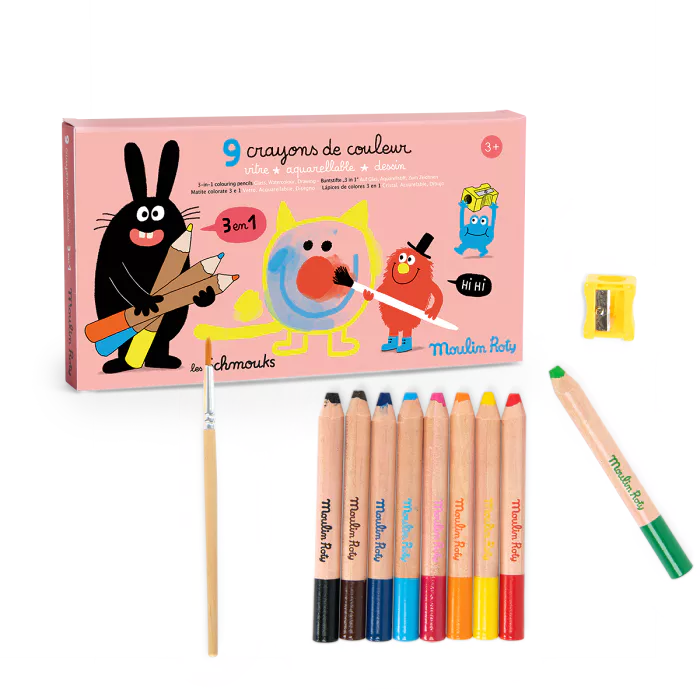 9 crayons de couleur 3 en 1 - Schmouks – Image 2