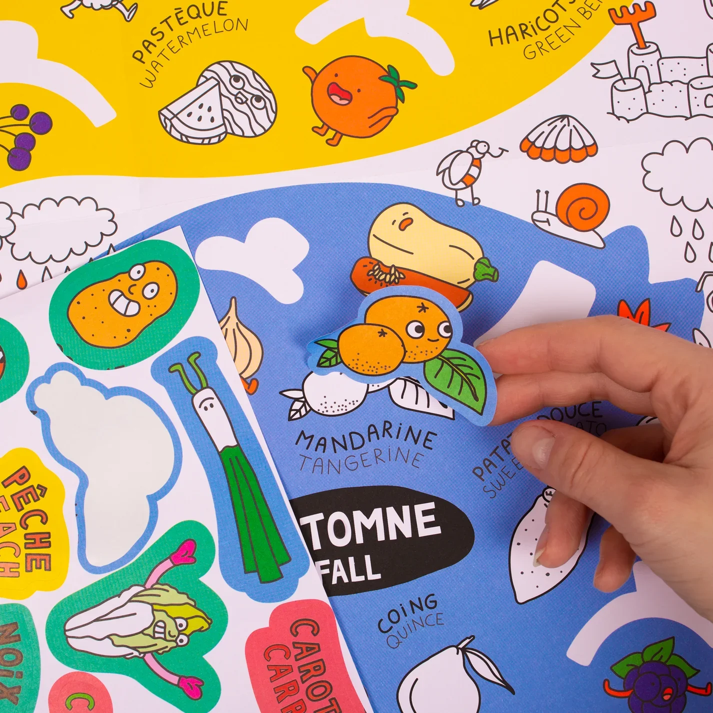 Affiche géante SCHOOL à colorier + Autocollants - Fruits & Vegetables – Image 4