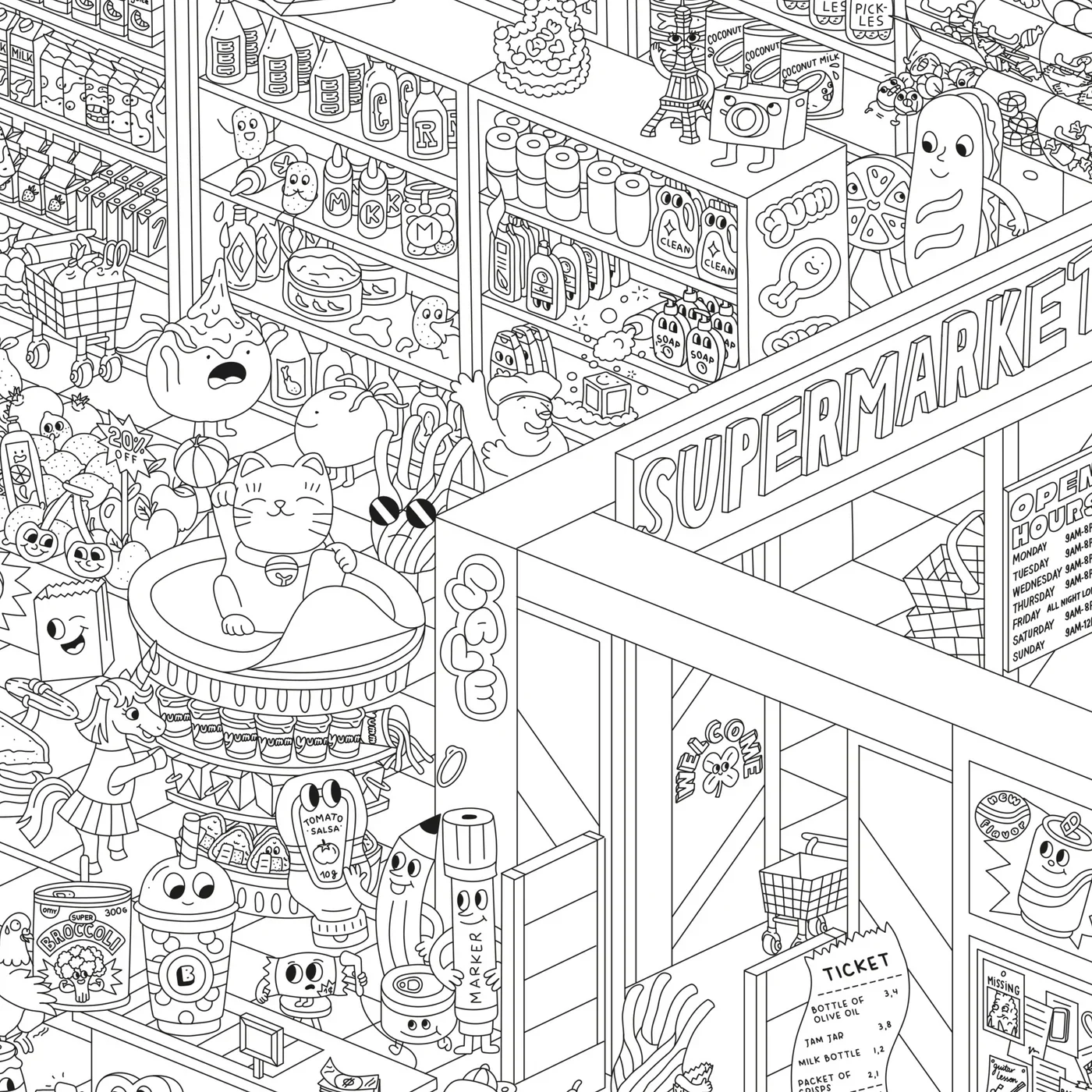 Affiche géante à colorier - Supermarket – Image 4