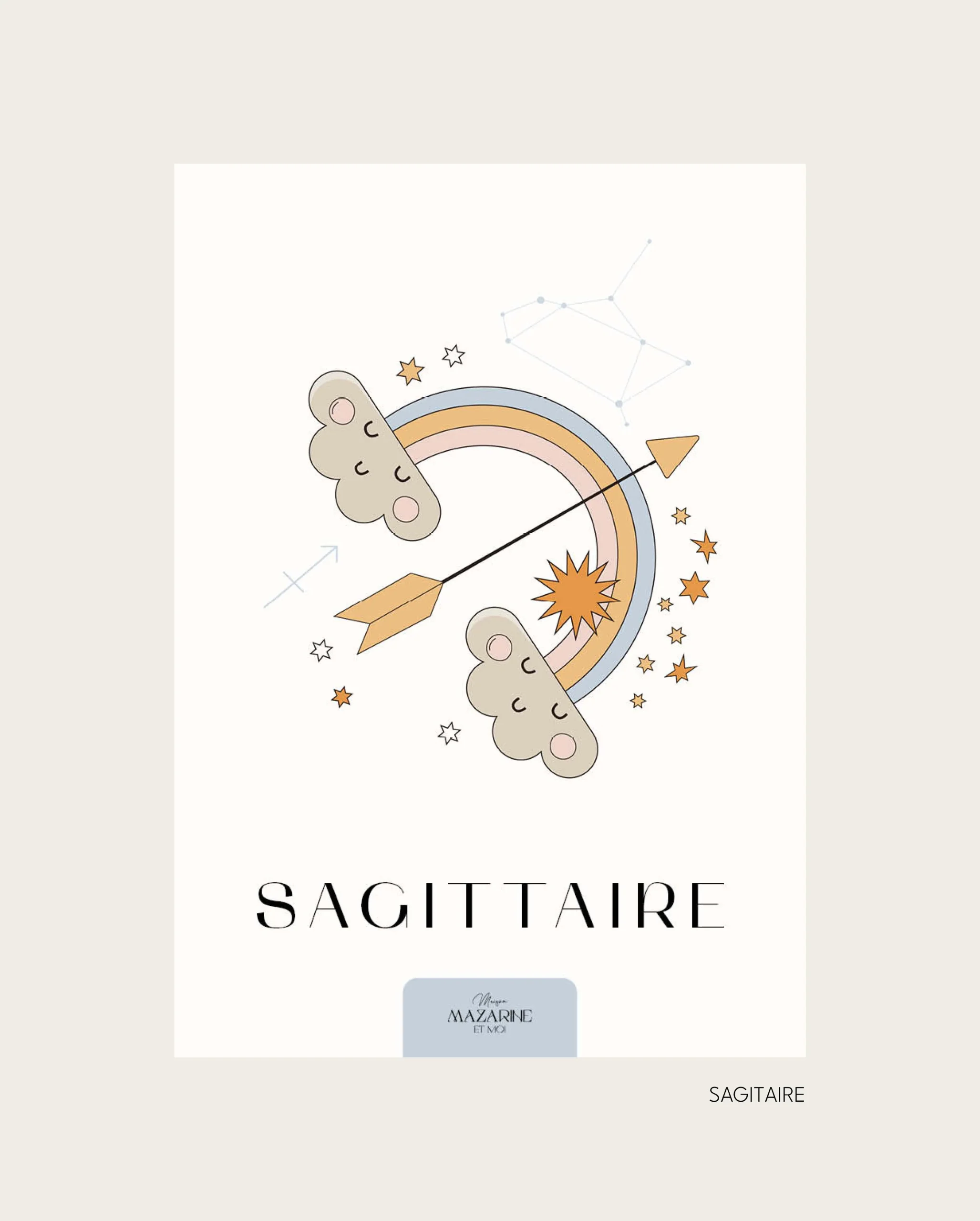 Affiche Signe Astro SAGITTAIRE pour Bébé