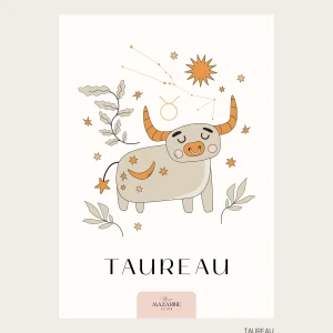 Affiche Signe Astro TAUREAU pour Bébé