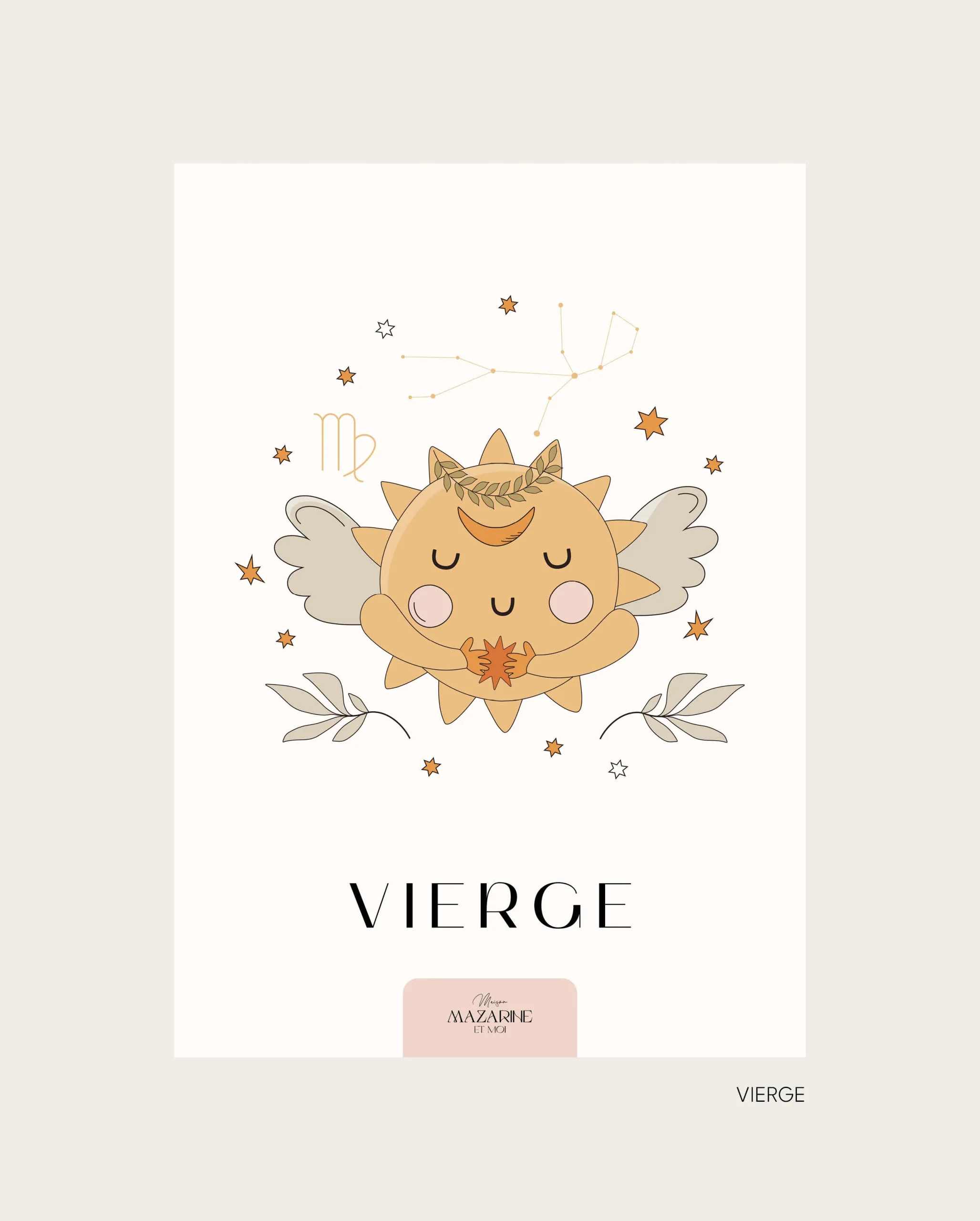 Affiche Signe Astro VIERGE pour Bébé