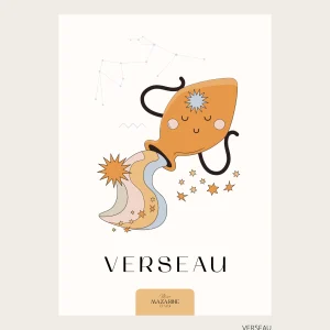 Affiche Signe Astro VERSEAU pour Bébé