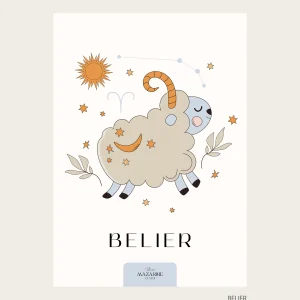 Affiche BELIER Personnalisée pour Bébé