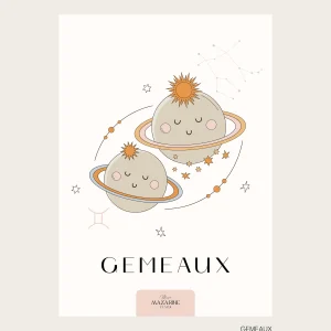 Affiche Signe Astro GEMEAUX pour Bébé