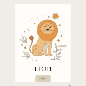 Affiche Signe Astro LION pour Bébé