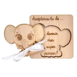 CARTE ANNONCE NAISSANCE - PARRAIN - ELEPHANT