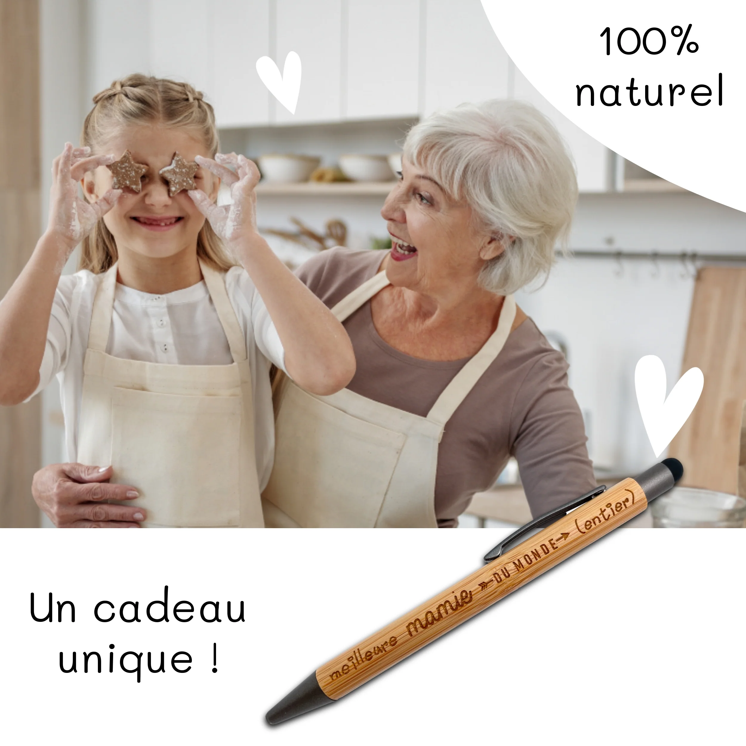 STYLO BAMBOU AVEC EMBOUT TACTILE - MAMIE - MEILLEURE DU MONDE ENTIER – Image 4