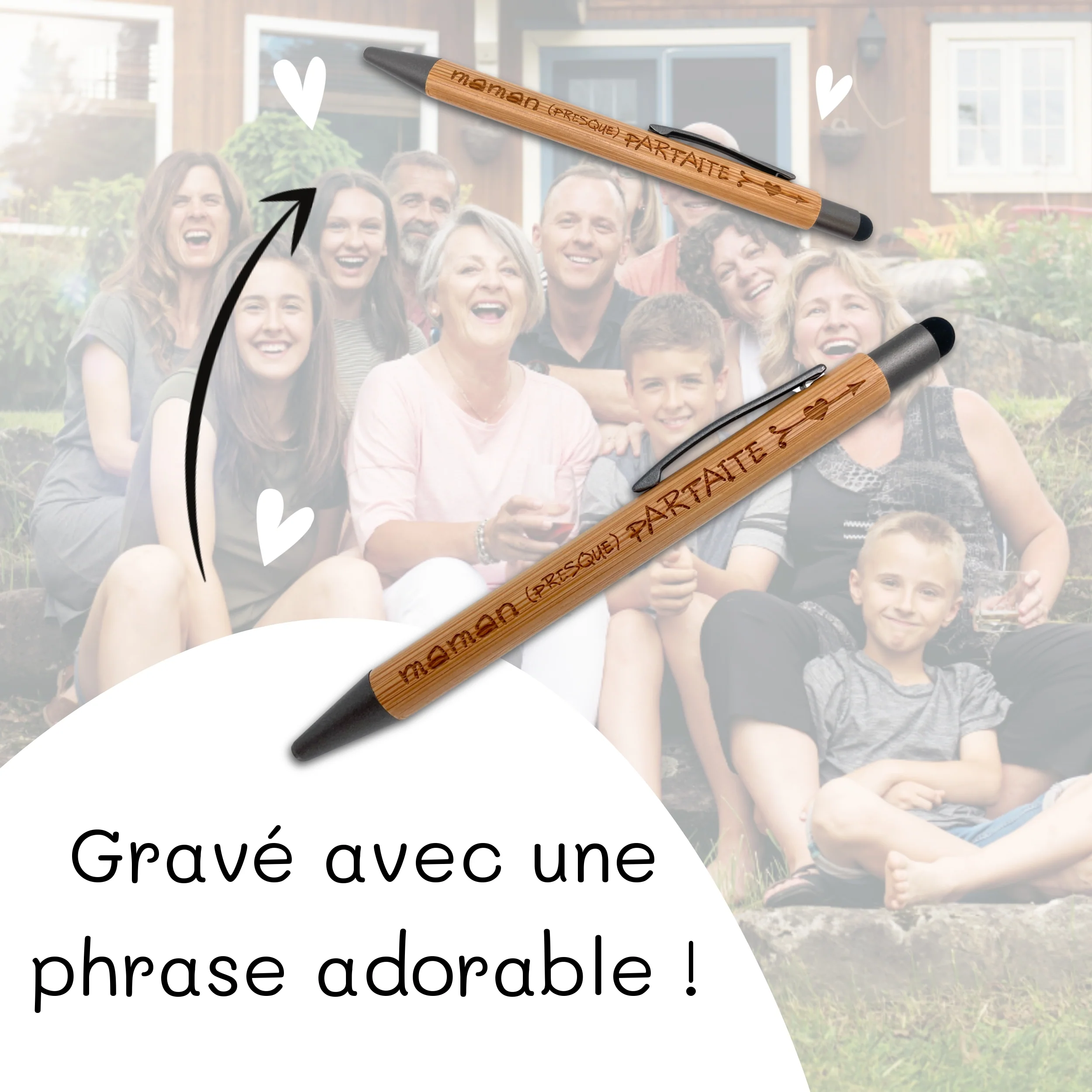 STYLO BAMBOU AVEC EMBOUT TACTILE - MAMAN - PRESQUE PARFAITE – Image 3