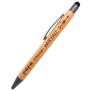 STYLO BAMBOU AVEC EMBOUT TACTILE - PAPA - PRESQUE PARFAIT