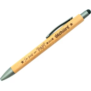 STYLO BAMBOU AVEC EMBOUT TACTILE - PAPI - DECHIRE