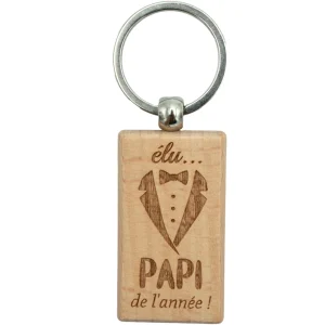 PORTE-CLEFS RECTANGLE EN BOIS - PAPI - ELU