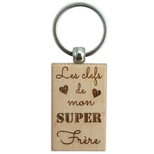 PORTE-CLEFS RECTANGLE EN BOIS - FRERE - LES CLEFS