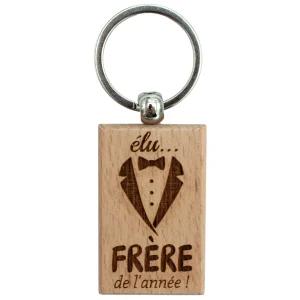 PORTE-CLEFS RECTANGLE EN BOIS - FRERE - ELU