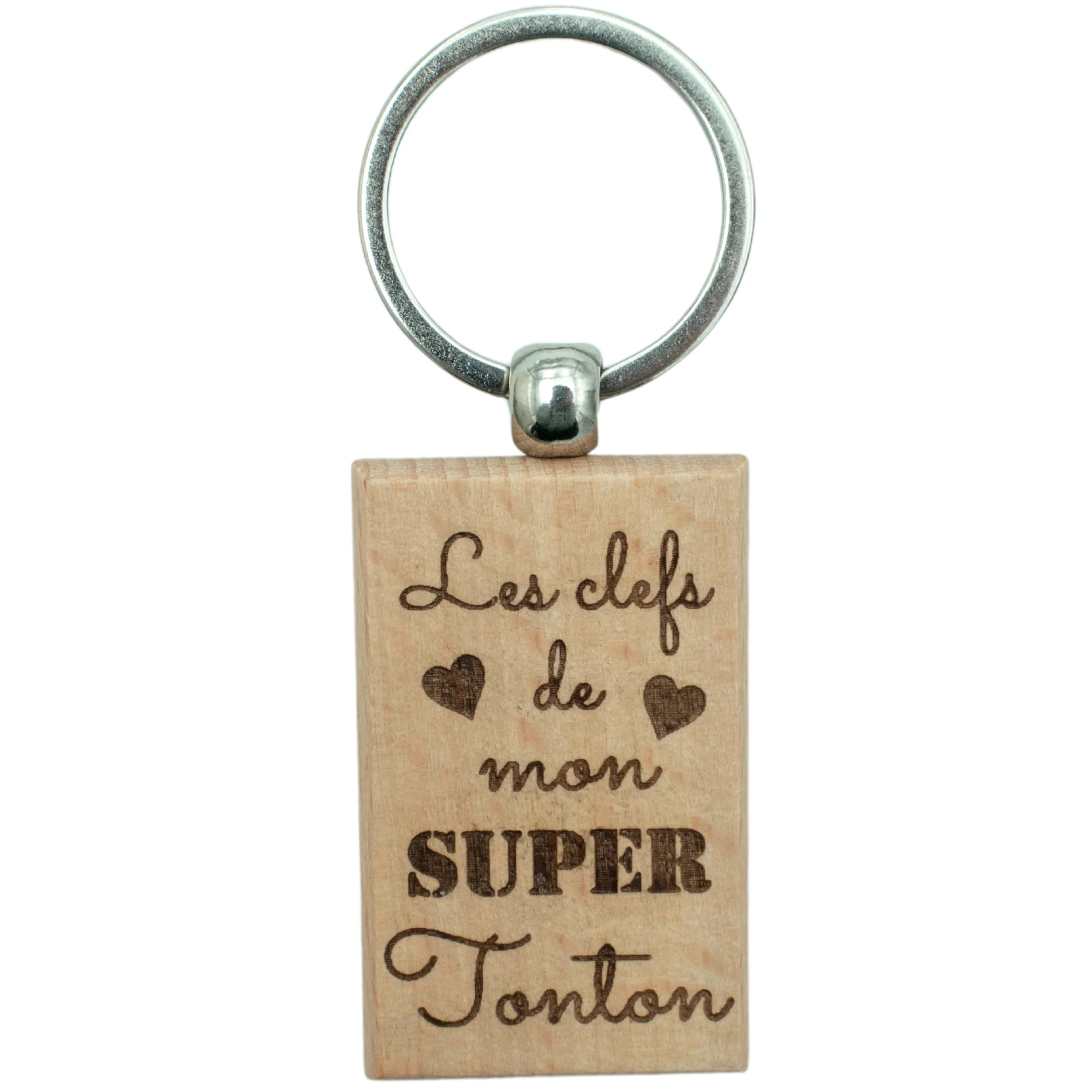 PORTE-CLEFS RECTANGLE EN BOIS - TONTON - LES CLEFS