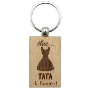 PORTE-CLEFS RECTANGLE EN BOIS - TATA - ELU