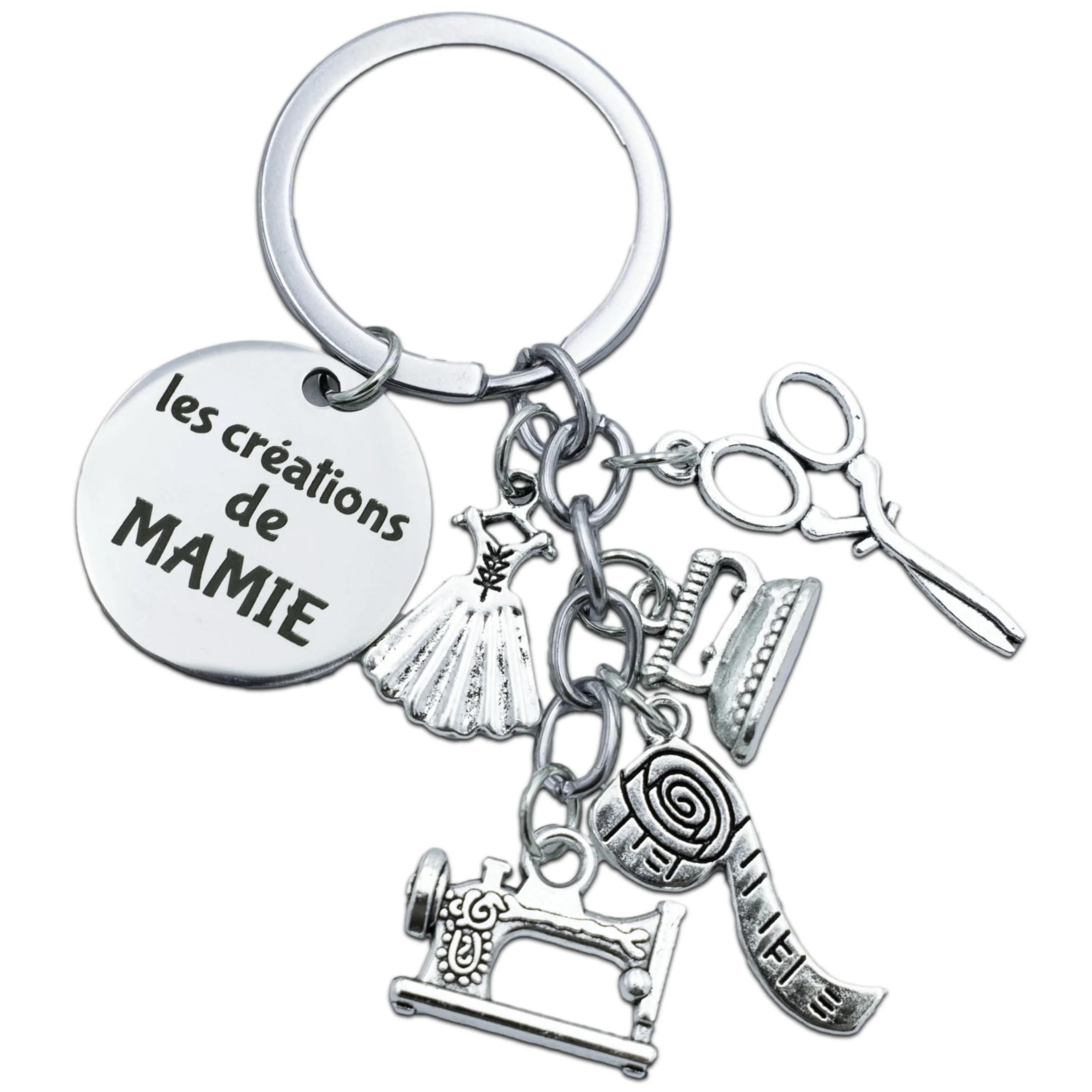 PORTE-CLEFS BRELOQUES A THEME - COUTURE - MAMIE - LES CREATIONS DE MAMIE