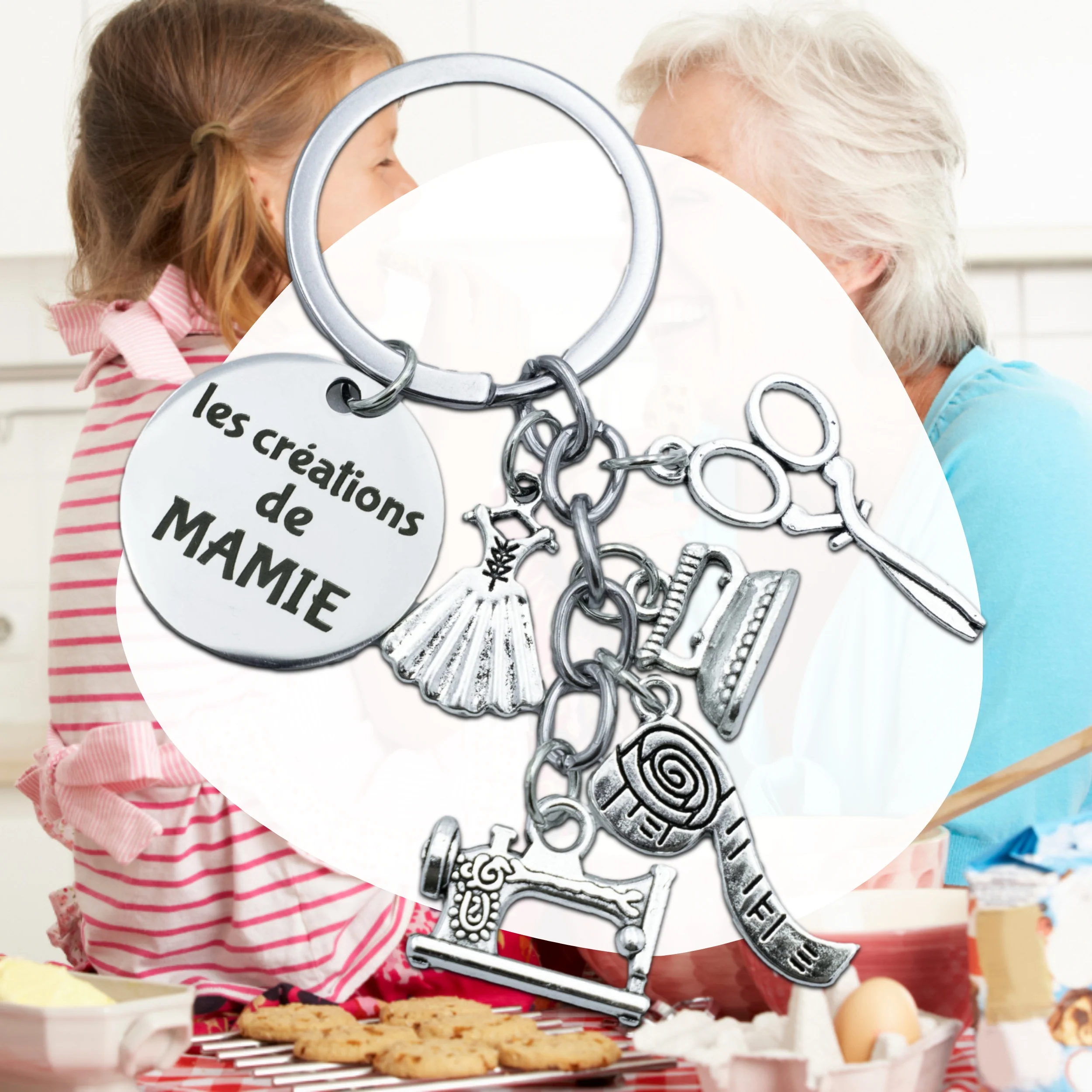 PORTE-CLEFS BRELOQUES A THEME - COUTURE - MAMIE - LES CREATIONS DE MAMIE – Image 2