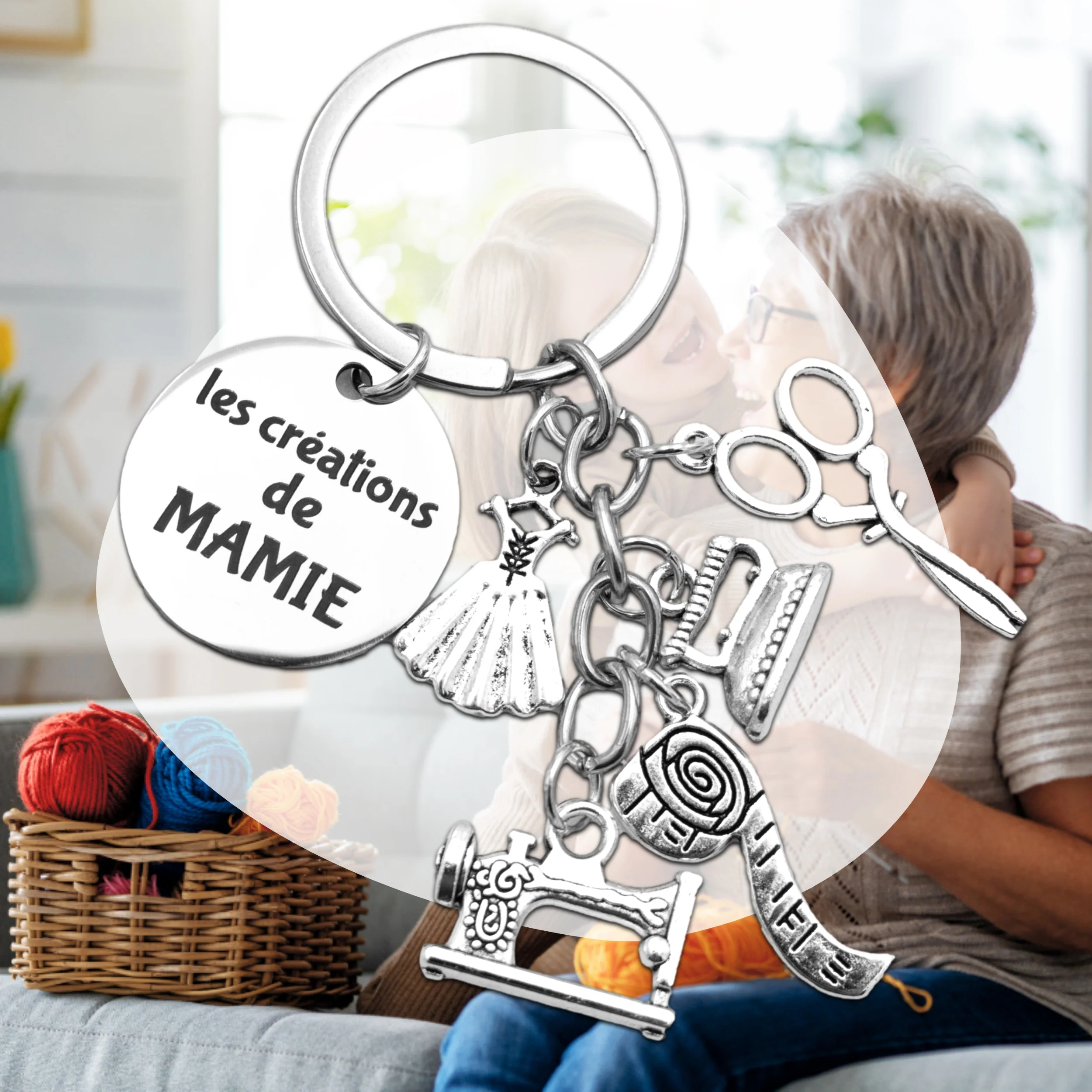 PORTE-CLEFS BRELOQUES A THEME - COUTURE - MAMIE - LES CREATIONS DE MAMIE – Image 5