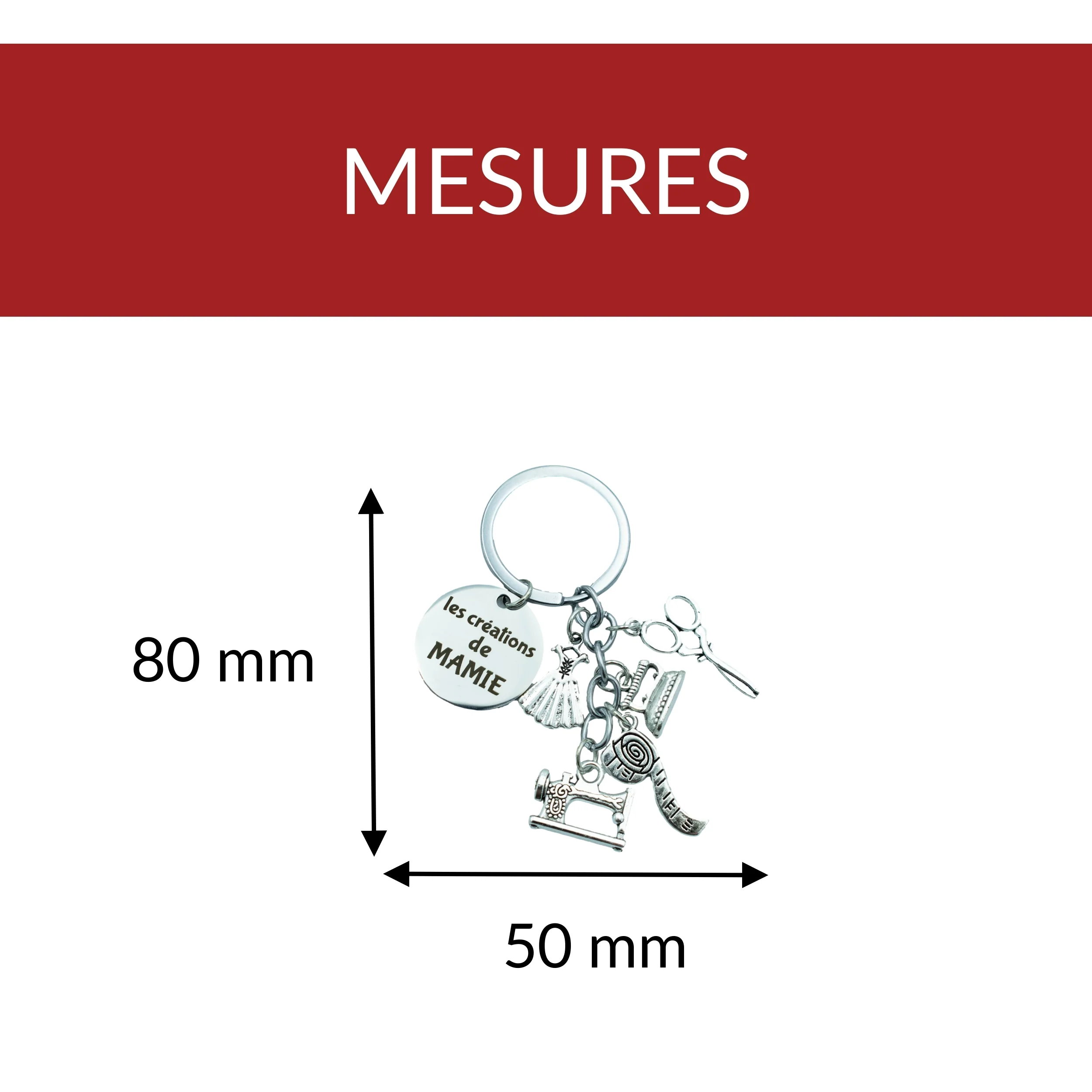 PORTE-CLEFS BRELOQUES A THEME - COUTURE - MAMIE - LES CREATIONS DE MAMIE – Image 6