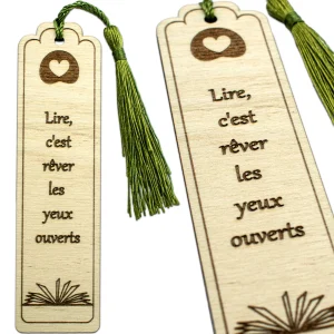 MARQUE-PAGES EN BOIS - GENERIQUE - REVER LES YEUX OUVERTS