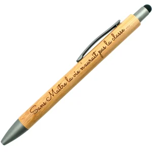 STYLO BAMBOU AVEC EMBOUT TACTILE - MAITRE - LA CLASSE