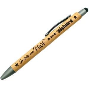 STYLO BAMBOU AVEC EMBOUT TACTILE - PROF - UNE PROF QUI DECHIRE