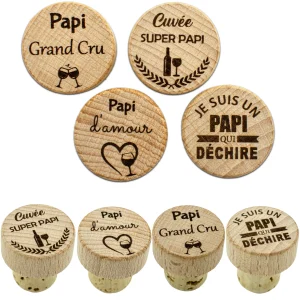 LOT DE 4 BOUCHONS EN LIEGE - PAPI - LOT N°1