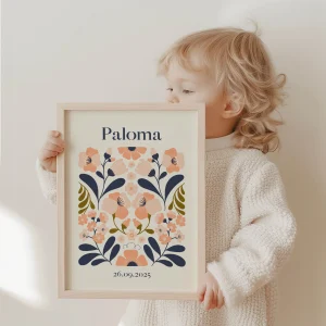 Affiche Personnalisée Fleurs botanique pour chambre bébé