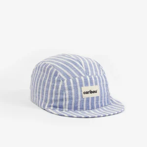 Casquette en lin Caribou - Rayée bleu