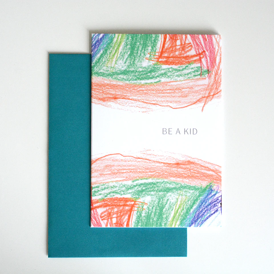 Carte de souhaits dessin d’enfant - Be a kid – Image 2