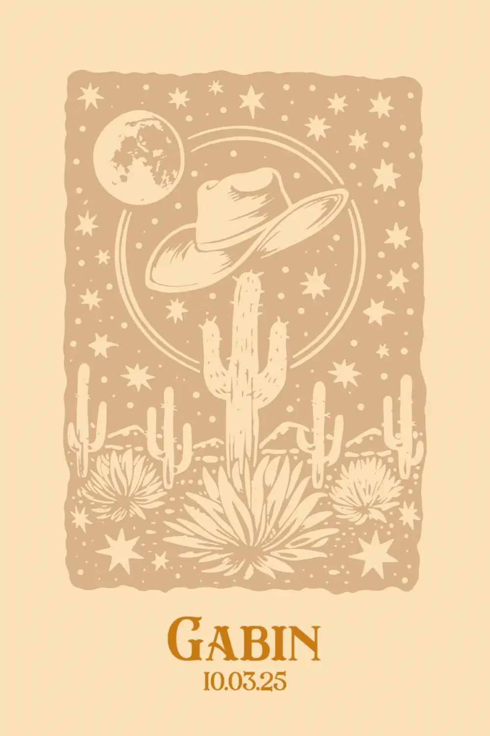 Affiche Western Personnalisée pour chambre bébé