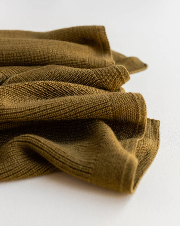 Couverture de mérinos Félix - Moutarde – Image 3