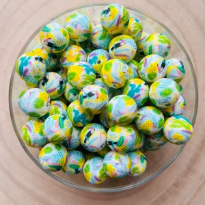 Perle silicone imprimées Tropical