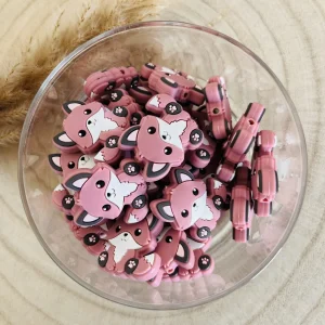 Perle silicone renard rose