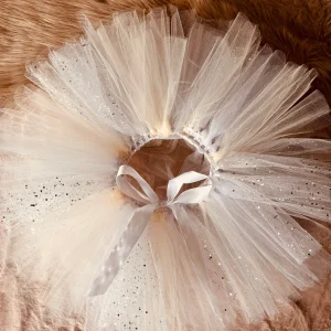 Tutu bébé enfant beige blanc
