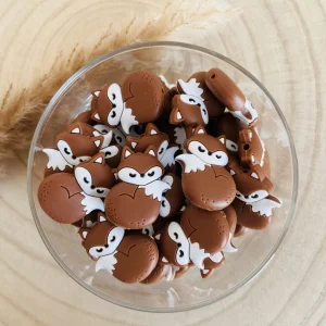 Perle silicone renard marron