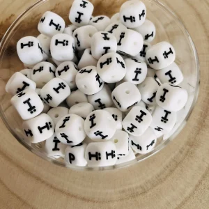 Perle silicone alphabet ï 12mm