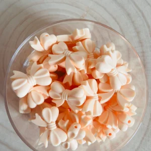 Perle silicone noeud beige