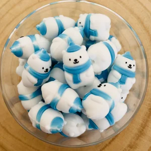 Perles 3D Petit Ourson Blanc d’Hiver