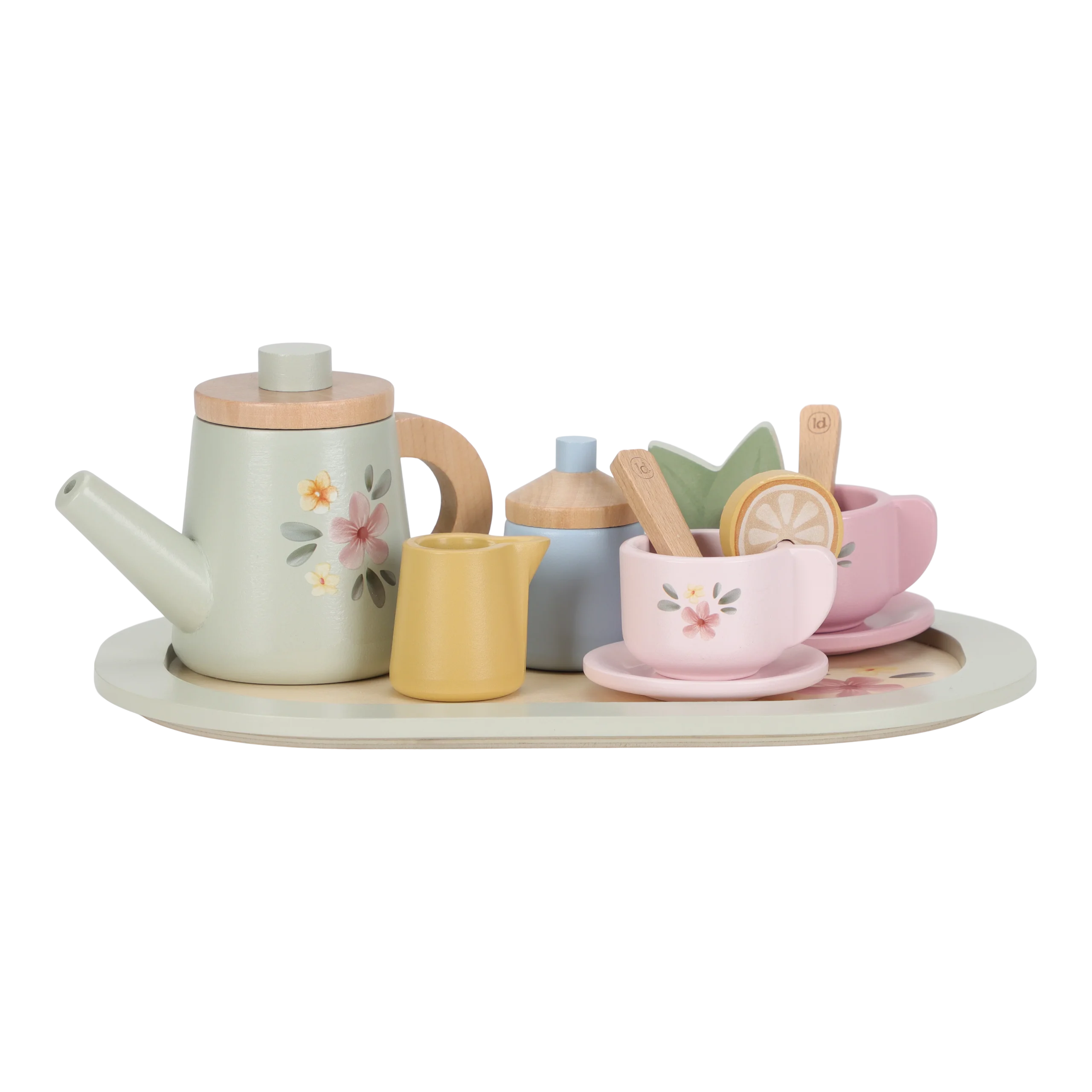 Service à thé en bois