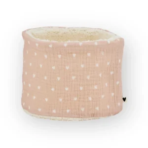 Snood | Gaze beige petits coeurs