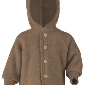 Veste chaude en mérinos avec boutons - Noisette mélange