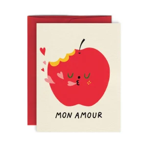 Mini carte de souhaits - Pomme d'amour