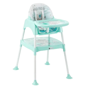 Chaise haute rembourrée 3-en-1 pour bébé, table de travail - Vert