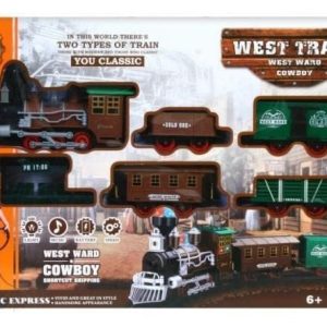 Ensemble Train Miniature West – 16 Pièces, Locomotive & Rails