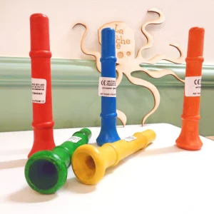 Trompettes colorées en bois pour enfants - Jura